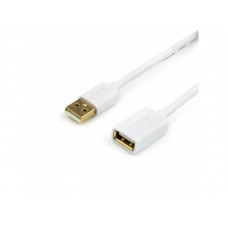 Кабель Atcom USB 2.0 AM/AF 0.8м белый GOLD plated